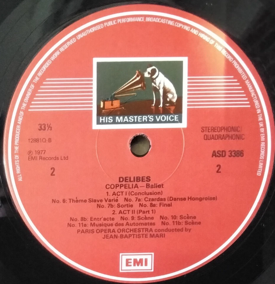 HMV SLS 5091 (ASD 3386/7) UK DELIBES - COPPELIA JEAN-BAPTISTE MARI QUADRA 2LP'S - Image 4 of 4