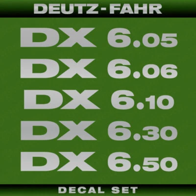 Deutz-Fahr DX 6.05, DX 6.06, DX 6.10, DX 6.30, DX 6.50 Traktor Aufkleber