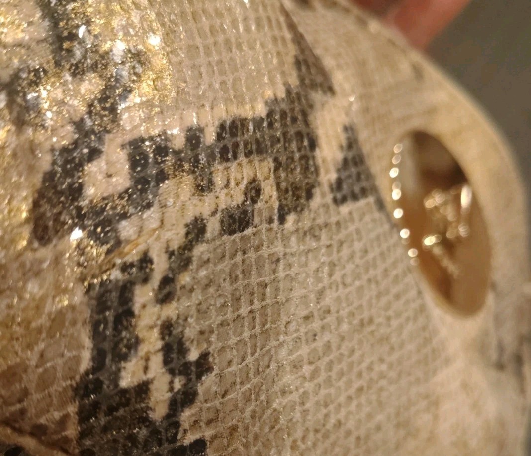 DKNY Metallic Embossed Python Genuine Leather Pur… - image 19