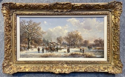 Original Ölgemälde Hubert Kaplan 20 x 40 cm gerahmt, gereinigt, gefirnisst