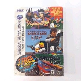 Virtua Fighter 2 Virtua Cop Daytona USA (Sega Saturn 3 Free Games) New, Sealed