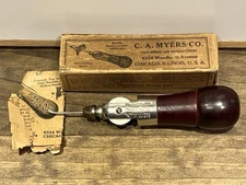 Vintage C.A. Myers “The Awl For All” Leatherworking Tool With Original Box VTG