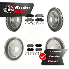 Front Rear Coated Disc Brake Rotors & Ceramic Pad Kit For HSE SE with GAS engine