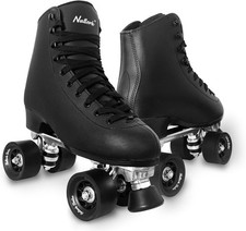 Roller Skates Women W/ PU Leather High-top Double Row Rollerskates Unisex-Adult