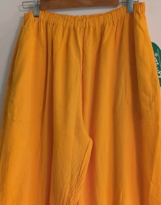 Oh My Gauze Mango Relaxed Fit Lagenlook Beachy Trousers Stretchy Waist Sz XL thumbnail 2