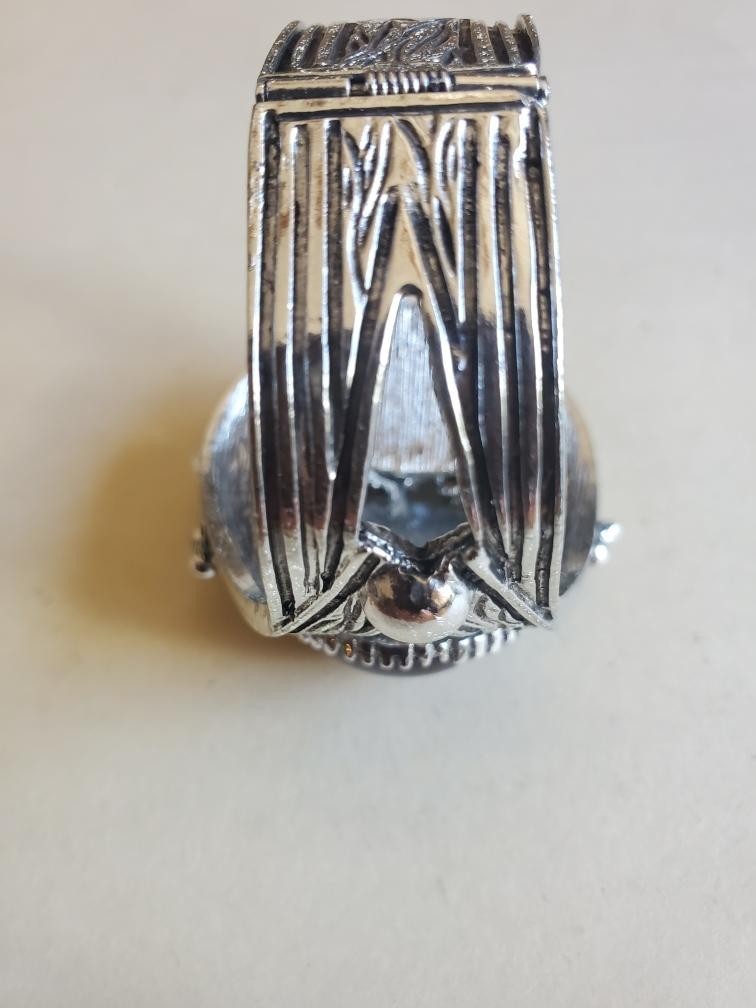 SELINI Signed Ruby Red Cabochon & Multicolor Ston… - image 7