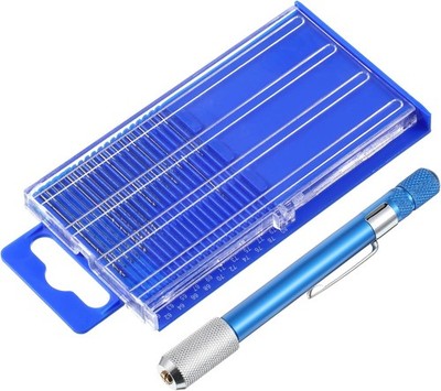 21 PCS Metric Mini Micro Drill Bit Set, Carburetor Jet Drill Bits Pin Vise Set