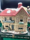 Christmas Village Lot of 6, large light up, porcelain, pub, hotel, bakery, hall — photo 4