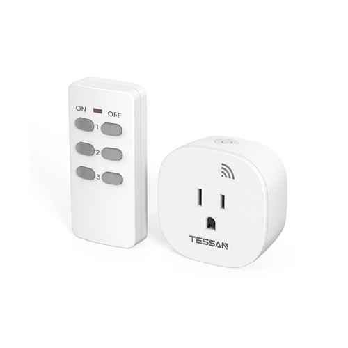 Remote Control Outlet, TESSAN Wireless Electrical Plug, On/Off Swit ...