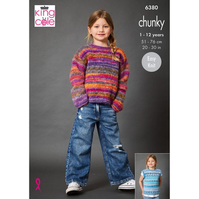 King Cole Muster Mädchen Pullover, Cardigan & Tank Top Strick in Flair Grobstrick