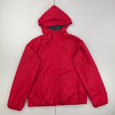 COLUMBIA Jacket Large Red Women's Polyester Hooded 
