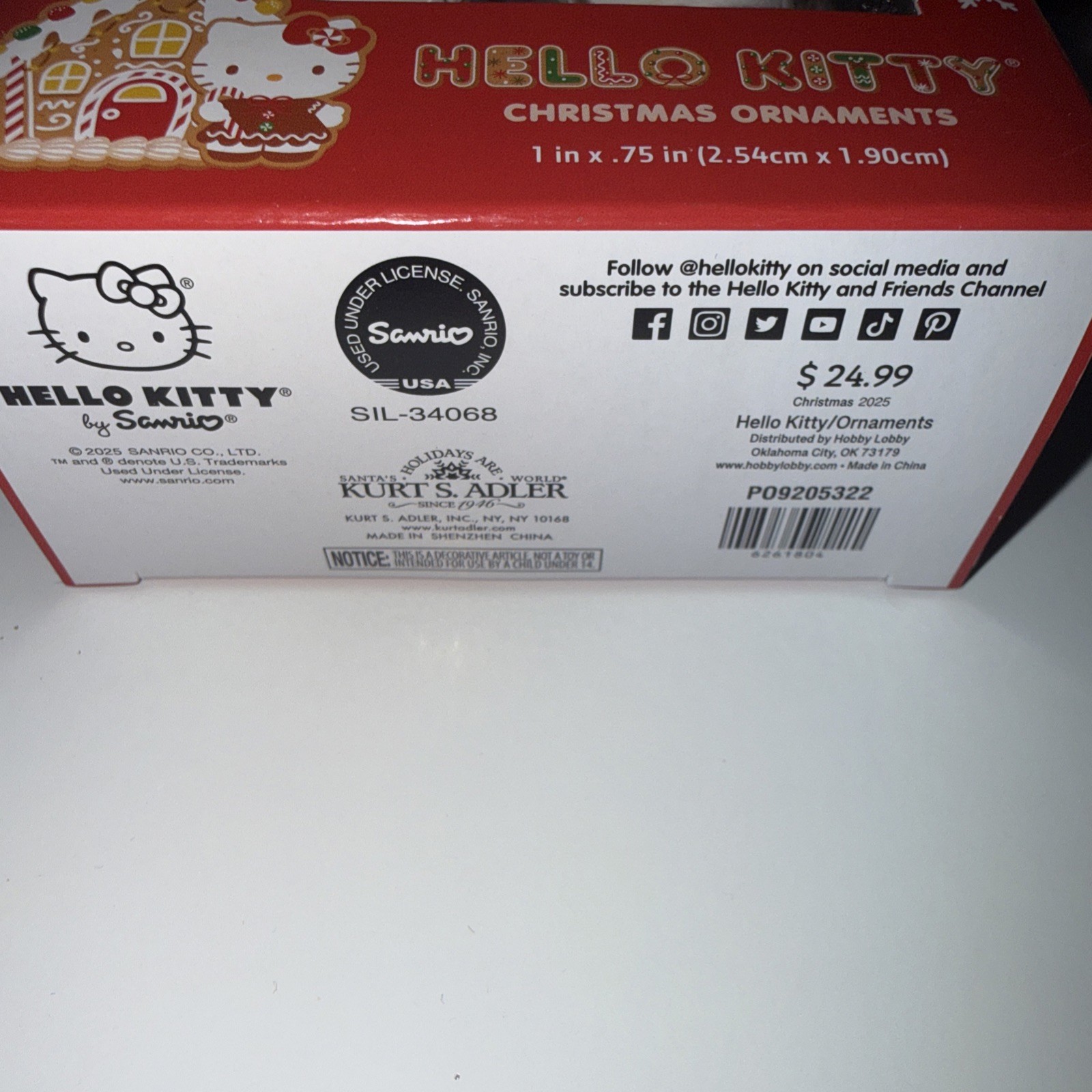 🔥 2 Hello Kitty 5 Piece Christmas Ornament Sets! Cute!!