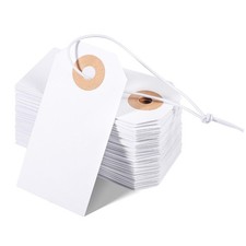 100 Pack Gift Tags with Elastic String White Price Tags Marking Hang Tag Atta...
