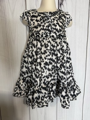NWT DKNY Black White Dress Cap Sleeve Size 24M Ruffle Lined