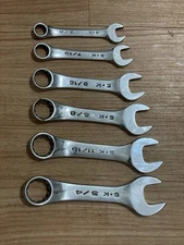 SK Tools 6Pc SAE Short Combination Wrench Set 3/8” To 3/4” USA 88012 To 88024