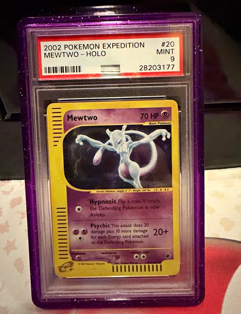 Pokemon 2002 Expedition Base Set Mewtwo Holo Rare 20/165 PSA 9