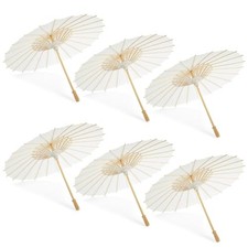 Juvale 6-Pack Parasol Paper Umbrellas for Decorations for Kids, 16 in