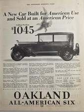 1927 Print Ad The Oakland All-American Six Automobiles General Motors Pontiac,MI