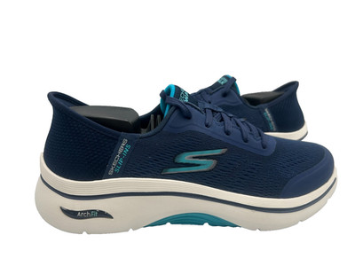 Skechers Women's Slip-Ins Go Walk Arch Fit 2.0 Lace Up Shoes Navy Size:8.5 161F