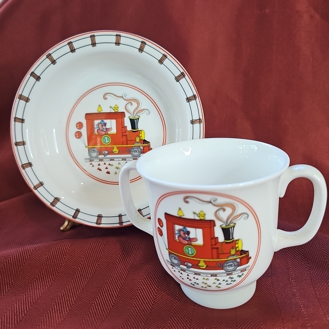 Sango Bone China BEARS TRAIN 4207 Children&rsquo;s Bowl & Double