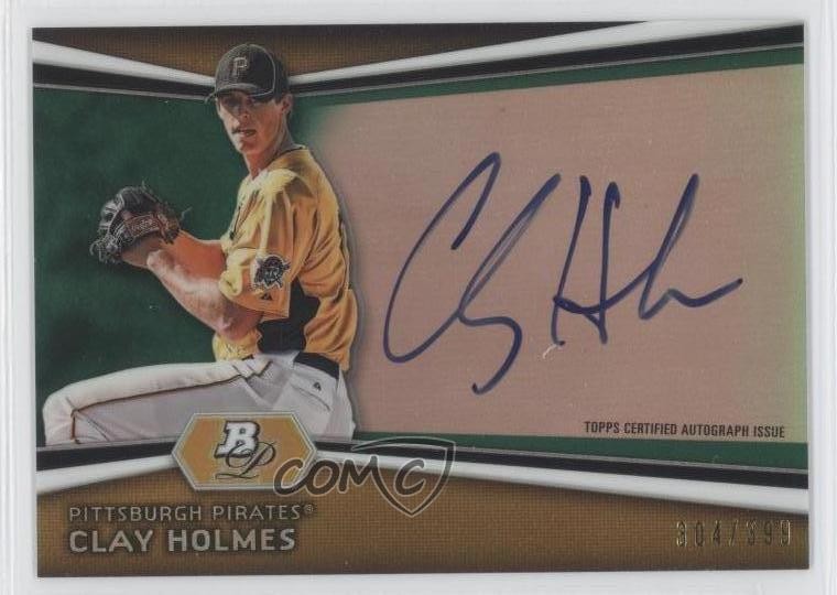 2012 Bowman Platinum Prospects Green Refractor /399 Clay Holmes #AP-CH Auto a0s