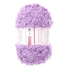 Fur Yarn Soft Fluffy Chunky Yarn Fuzzy Yarn Light Purple for Crocheting, 50m