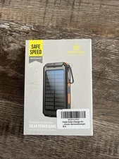 Portable Solar Power Bank with Flashlight and Compass for Cell Phone Charging