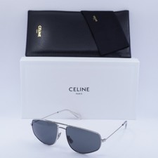 Celine CL40083U 16A Palladium/Smoke 60mm 60-15-145 Sunglasses New Authentic