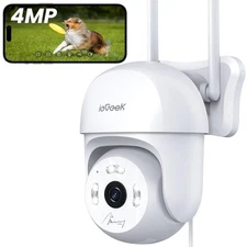 ieGeek 4MP WiFi Outdoor Camera, 360° Pan Tilt, Color Night Vision, Motion Detect