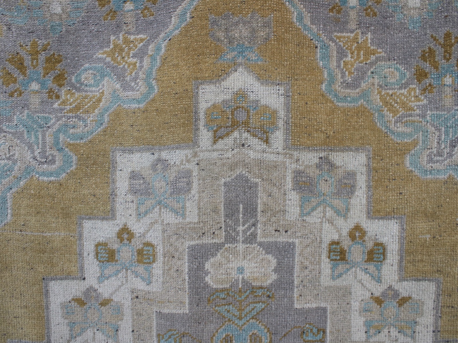 6x8 Turkish Handmade Rug Orange Blue Geometric 5.8x8.0 ft