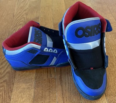 Osiris Shoes Mens Size 13 Red Blue NYC 83 MID Fat Sneaker Leather Mid No Laces