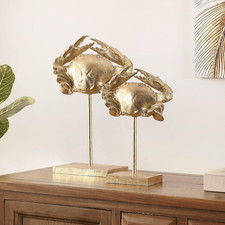 Elegant Gold Crab Table Decor - Set of 2 for Home Collection