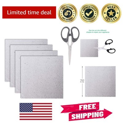 Cut-to-Fit 4 Mica Plates for Microwave Oven Repair - 13x13 cm with Scissors