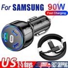 PD 90W Fast Car Charger &Type-C Cable For Samsung Galaxy A17 A16 A36 A56 A14 A34