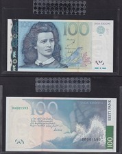 Estonia 100 Krooni 2007 P 88 UNC banknote in BANK HOLDER