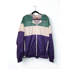 Puma Y2K Colorblock Windbreaker Jacket Mens XXL Green Purple White