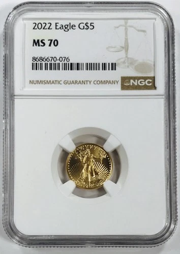 2022 $5 GOLD EAGLE NGC MS70! FLAWLESS AMERICAN GOLD BULLION COIN! COOL! NR#G3143