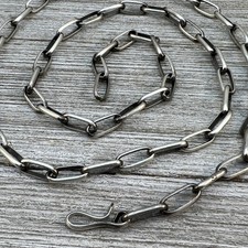 24" Sterling Silver Navajo Handmade Paper Clip Link Chain necklace Sally Shirley