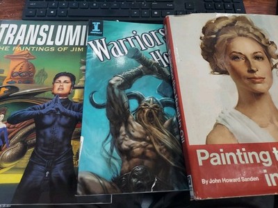 Lot of 5 Drawing & Painting by Jim Burns, Painting in oil,Figure drawing, pastel