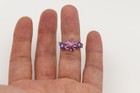 Valentine 18k Flower Ring Purple Amethyst and Pink Sapphire natural gemstones — photo 6