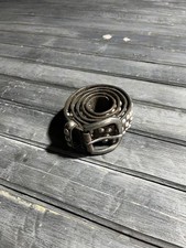 Vintage streetwear Japanese Style Biker Metal Real Leather Belt 90s y2K