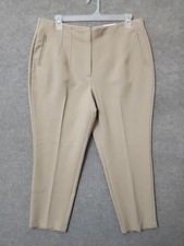 Nine West High Rise Tapered Dress Pants Womens 18 Tan Stretch Career NEW