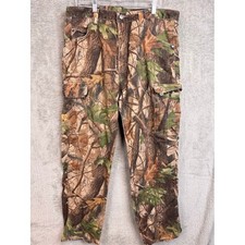 Pro Gear by Wrangler Men's Camo Cargo Pants Realtree Hardwoods Hunting Sz 38x32