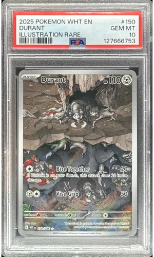 2025 POKEMON WHITE FLARE IR  DURANT PSA 10 150/086  LOW POP  22% Gem