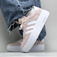 Adidas VL Court Bold Women's Athletic Shoe Pink Sneaker Trainers Footwear #996