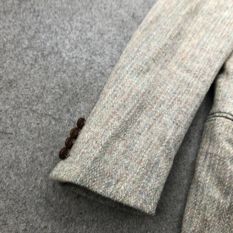 Blazer Harris Tweed Vintage Para Hombres 40 Largo Gris Lana Abrigo Deportivo Tejido a Mano EE. UU. Foto 4 de 4