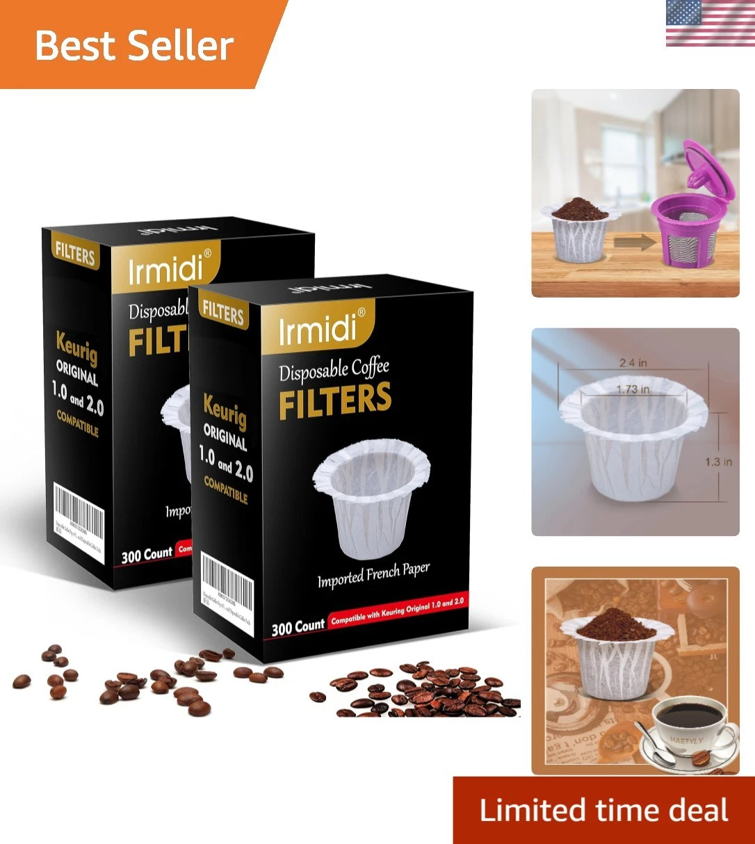 600 Count Paper Filters for Keurig Brewers - Smooth & Sediment-Free