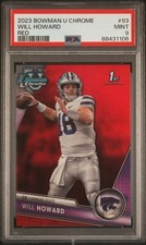 Will Howard 2023 Bowman University Chrome 1st Red Refractor /5 PSA 9 #93