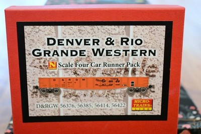 N Scale Micro Trains 993 00 042 D&RGW Rio Grande 4-Car Runner Gondola Pack NEW