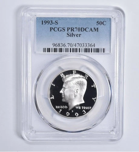 PR70 DCAM 1993-S Silver Kennedy Half Dollar PCGS Blue Lbl *6224